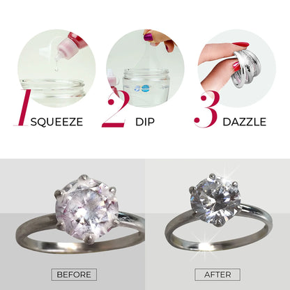 Dazzle Drops Advanced Jewelry Cleaner Kit for Gold, Platinum, Diamonds, and Gemstones