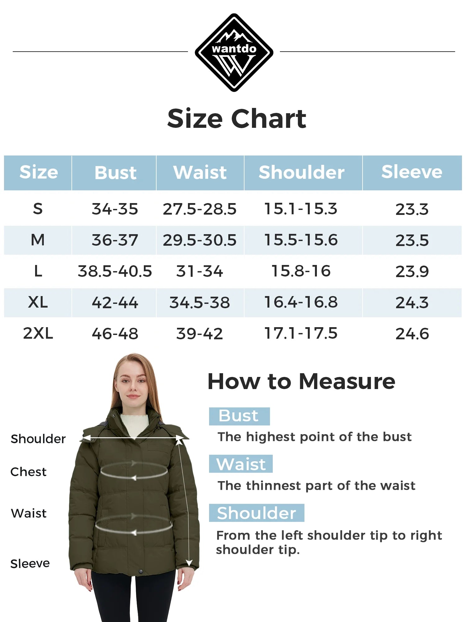 Women'S Recycled Winter Jacket Waterproof Winter Coat Fleece Parka Jacket Army Green S