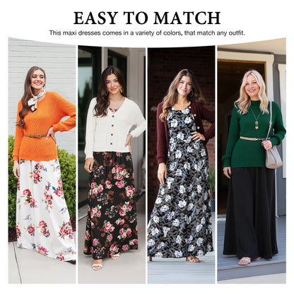 Women'S Short Sleeve Loose Plain Maxi Dresses Casual Long Dresses with Pockets,Us Size,Dark Purple,Xl